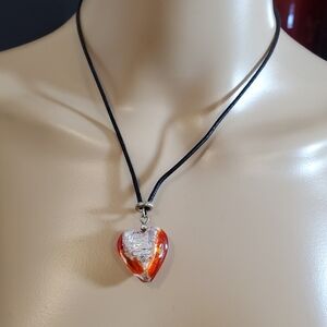 Vintage Glass Heart Necklace